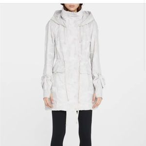 Blan noir camo printed hooded anorak jacket